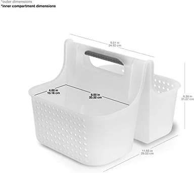madesmart Large Soft Grip Tote, Under Sink Bathroom Storage, Multi-Purpose Home Organization, EPA Certified, Premium Antimicrobial White - Image 6