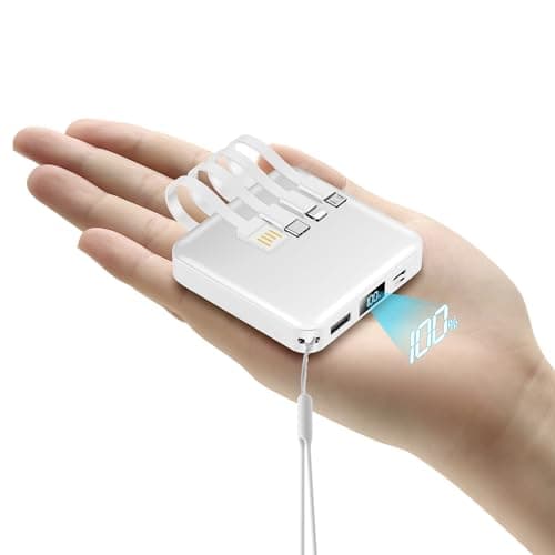 ummz Portable Charger with Built-in Cable,12000mAh 22.5W Fast Charging Small Power Bank,USB C Input/Output with Smart LED Display,External Battery Pack for iPhone,Tablet,Samsung - Image 1