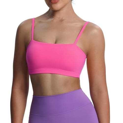Aoxjox Women's Workout Bandeau Bras Training Fitness Running Yoga Crop Tank (Azalea Pink, XX-Large) - Image 1
