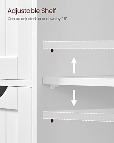 VASAGLE Bathroom Floor Storage Cabinet, Freestanding Bathroom Storage Unit with 3 Drawers, 1 Adjustable Shelf, 11.8 x 23.6 x 31.5 Inches, White UBBC49WT - Image 6