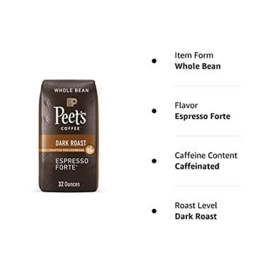 Peet's Coffee, Dark Roast Whole Bean Coffee - Espresso Forte 32 Ounce Bag - Image 6