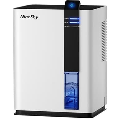 NineSky Dehumidifier for home, 98 OZ Dehumidifier for Room, Dehumidifiers for Bathroom, Bedroom, Basement (800 sq. ft.) with Auto Shut Off, 5 Colors LED Light(H2 White) - Image 1