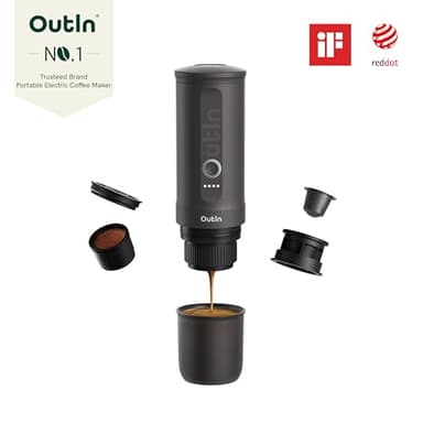 OutIn Nano Portable Electric Espresso Machine, Travel Coffee Maker for Camping, Car Coffee Maker Self-Heating with USB-C, With Ground Coffee & NS Capsule for RV, Hiking, Office - Image 2