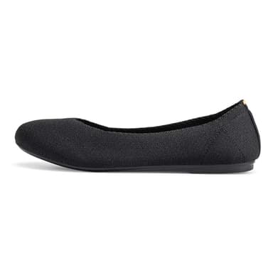 Frank Mully Women's Knit Ballet Flat Round Toe Flat Shoes Slip On Classic Low Wedge Ballerina Shoes Black, 8 - Image 7