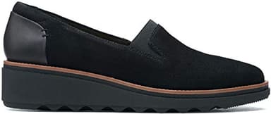 Clarks Women's Sharon Dolly - Black Suede w/Dark Tan Welt - 8.5M - Image 2