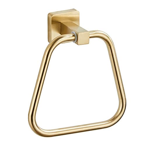 Brushed Gold Towel Ring for Bathroom, Kitchen Bath Towel Holder Hangers Wall Mount Heavy Duty Stainless Steel - Image 1