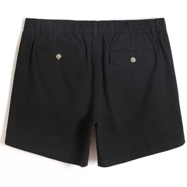 maamgic Men's Classic-fit 5.5" Cotton Casual Shorts Elastic Waistband with Multi-Pocket Daily Wear Walking Summer Outfit Black 38 - Image 7