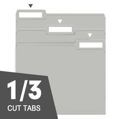 File Folder, RAZCC 150 Pack 1/3 Cut Tab File Folders Letter Size, Grey, Folders with Tab, Great for Organizing and Easy File Storage - Image 3