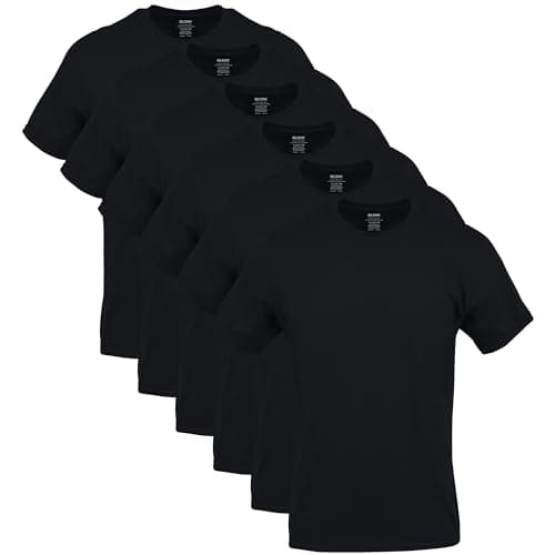 Gildan Men's Crew T-Shirts, Multipack, Style G1100, Black (6-Pack), X-Large - Image 1