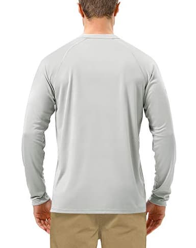 Roadbox Mens UPF 50+ UV Sun Protection Shirts Outdoor Long Sleeve SPF Diving Rash Guard for Fishing Hiking Swimming Grey - Image 2