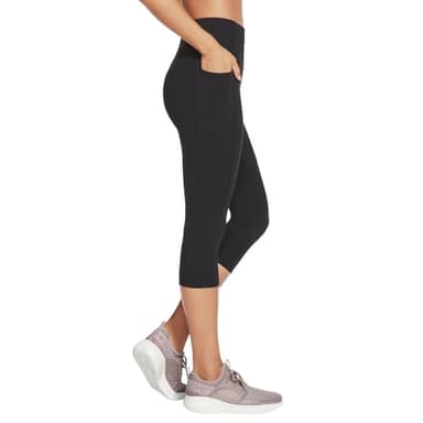 Skechers Women's Go Walk High Waisted Capri Legging, Bold Black, X-Large - Image 2