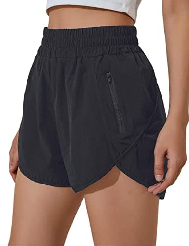 BMJL Women's Running Shorts Elastic High Waisted with Pockets, 2.5" Sporty Workout Quick Dry Athletic Shorts(XS,Black) - Image 1