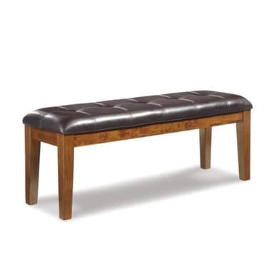 Signature Design by Ashley Ralene Tufted Upholstered Dining Room Bench, Medium Brown - Image 1