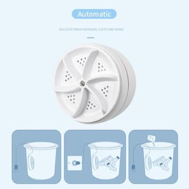 Mini Dishwasher & Washing Machine, Portable USB cleaner sink washing machine, Travel Washing Machine & Sink Dishwasher, Turbo Washer For Camping, Travelling, RV, Apartment, Business Trip (White) - Image 8