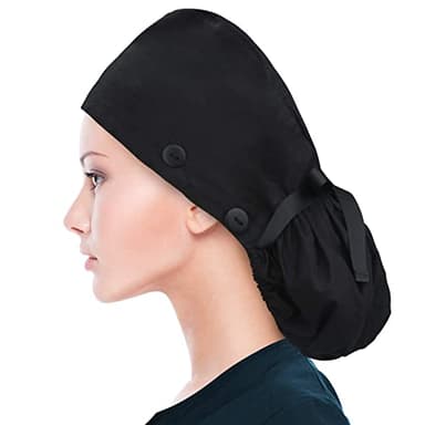 ABAMERICA Ponytail Scrub Caps for Women Surgical Caps Nurse Hat with Functional Ponytail Holder for Long Hair, Single or Satin-Lined - Image 3