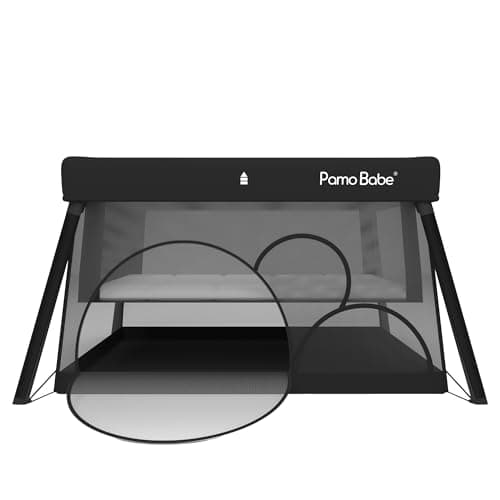 Pamo Babe Travel Crib Lightweight Playpen Baby Playard with Bassinet Portable Mini Playard - Image 1