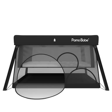 Pamo Babe Travel Crib Lightweight Playpen Baby Playard with Bassinet Portable Mini Playard - Image 1