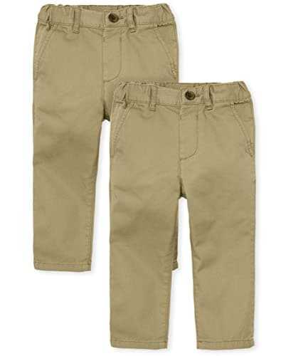 The Children's Place baby boys And Toddler Skinny Chino Pants, Flax 2 Pack, 12-18 Months US - Image 1