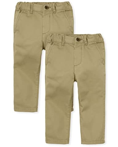 The Children's Place baby boys And Toddler Skinny Chino Pants, Flax 2 Pack, 12-18 Months US - Image 1