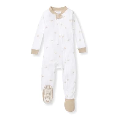 Burt's Bees Baby Baby Boy's Sleeper PJs, 100% Organic Cotton, One-Piece Footie, Zip Up Jumpsuit, Snug Fit Pajamas, Golden Bee, 12 Months - Image 1