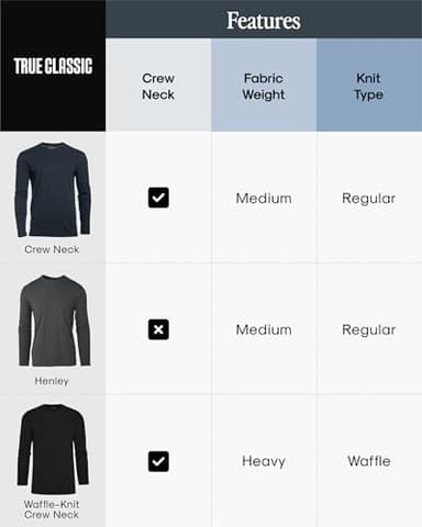 True Classic Mens Long Sleeve Thermal Tee Shirts - Classic Henley Long Sleeve Thermal T Shirt - Regular, Pack of 1, Black, XL - Image 3