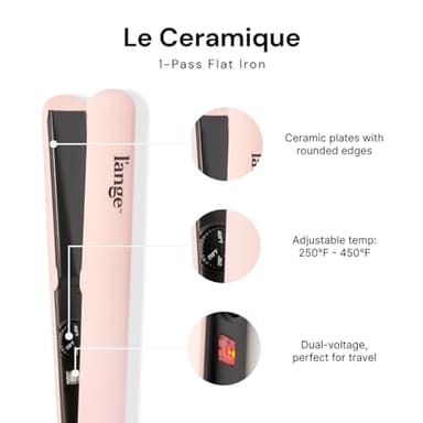 L'ANGE HAIR Le Ceramique 1-Pass Flat Iron Hair Straightener | Fast Heating Ceramic Flat Iron | Best Hot Tools Professional Hair Straightener to Lock in Moisture & Shine | (Blush) - Image 2