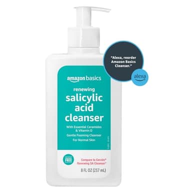 Amazon Basics Cleanser Face Wash - Renewing Salicylic Acid with Ceramides & Vitamin D, 8 fl oz, 1-Pack - Image 7