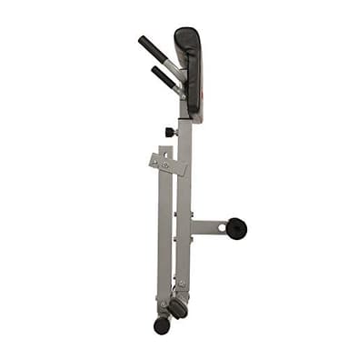 Sunny Health & Fitness 45-Degree Hyperextension Roman Chair with Adjustable Height and Back, Glute, Hamstring, and Ab Workouts Foldable Sit Up Gym Bench for Home, Gray - SF-BH6629 - Image 11
