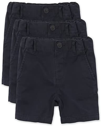 The Children's Place Baby Boys and Toddler Stretch Chino Shorts, New Navy 3-Pack, 2T US - Image 1