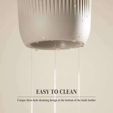 Knife Set, Astercook 6 Piece Khaki Kitchen Knife Set, Non-stick Stainless Steel Knife Block Set, Anti-Rust Dishwasher Safe Knife Set with Block - Image 7