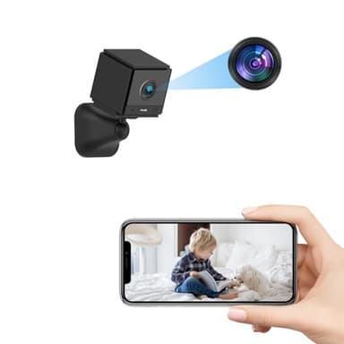 Ｓｍｈａｗｋ Smhawk Small Indoor Camera, 2K FHD WiFi Camera, Mini Home Security Camera, Cloud & SD Storage Security Camera, Motion Detection Alarm Device, Auto Night Vision, Upgraded Stable Stand;（Black - Image 1