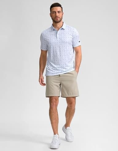 Obla Mens Golf Polo Shirts Short Sleeve Dry Fit Performance Moisture Wicking Casual Print Collared Golf Shirts for Men(White Golf Flag_XL) - Image 6