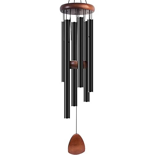 Bursvik Large Aluminium Wind Chimes 37" Inches to Create a Zen Atmosphere Suitable for Outdoor, Garden, Patio Decoration. Classic Black Wind Chimes with Wind Catcher Suitable as A Gift for Unisex - Image 1