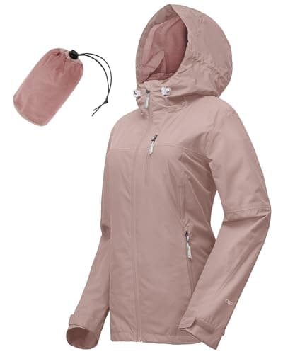 33,000ft Packable Rain Jacket Women Lightweight Waterproof Raincoat with Hood Cycling Bike Jacket Windbreaker - Image 1