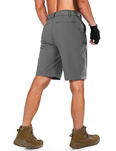 Shallowlulu Mens Cargo Hiking Shorts Water Resistant Quick Dry Lightweight Breathable Tactical Shorts with Nylon Belt(Grey 40W/10L) - Image 2