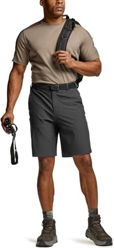 CQR Men's Quick Dry Stretch Hiking Cargo Shorts, Lightweight Water Resistant Tactical Casual, Golf & Outdoor with Pockets, Routine Charcoal, 30W x 10L - Image 3