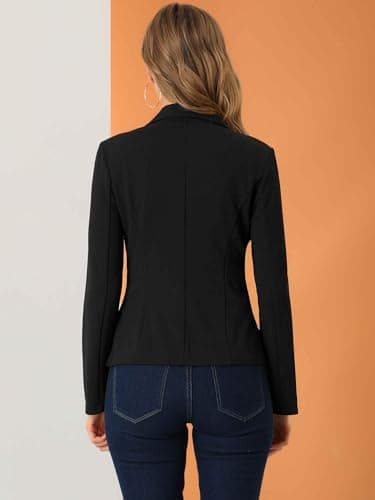 Allegra K Women's Work Office Blazers Stretch Lapel Collar Long Sleeve Jacket Suit Blazer X-Small Black - Image 5