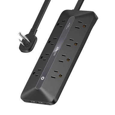 Anker Flat Plug Power Strip, 12-in-1 USB-C Power Strip with 8 AC Outlets, 2 USB-C, 2 USB-A Ports, 5feet Extension Cord, Slim Desk Charging Station, 900J Surge Protection, 35W Max for Home, Office - Image 1