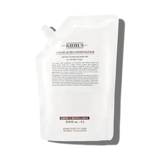 Kiehl's Amino Acid Conditioner, Strengthening and Moisturizing Hair Treatment, with Amino Acids, Jojoba and Coconut Oil to Improve Manageability and Added Shine - 33.8 fl oz /1 Liter Refill - Image 1