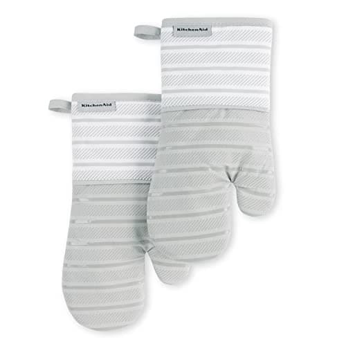 KitchenAid Albany Oven Mitt 2-Pack Set, Matte Grey, 7"x13" - Image 1