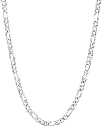 PROSTEEL 925 Sterling Silver Cuban Link Chain Necklace for Men, Dainty Figaro Chains, Solid & Shiny, 3mm/5mm, 14-28 inch, Come with Box - Image 3
