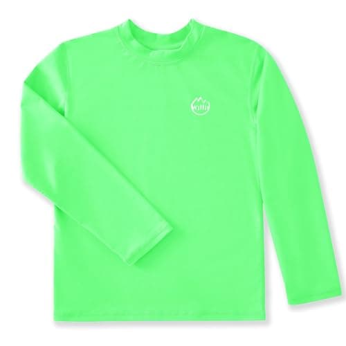 Willit Boys Rash Guard Swim Shirt Baby/Toddler Long Sleeve UPF 50+ Sun Protection SPF Quick Dry Shirt Fluorescent Green 18-24 Months - Image 1