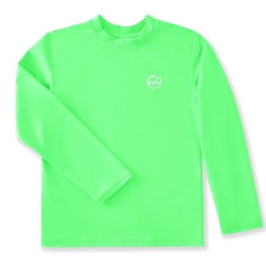 Willit Boys Rash Guard Swim Shirt Baby/Toddler Long Sleeve UPF 50+ Sun Protection SPF Quick Dry Shirt Fluorescent Green 18-24 Months - Image 1