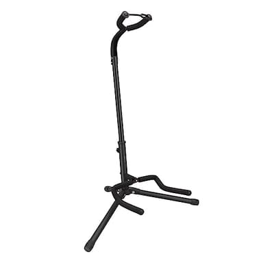 Amazon Basics Height Adjustable Foldable Guitar Stand with Secure Support for Acoustic, Electric, Bass and Banjos, Sturdy, Black - Image 1