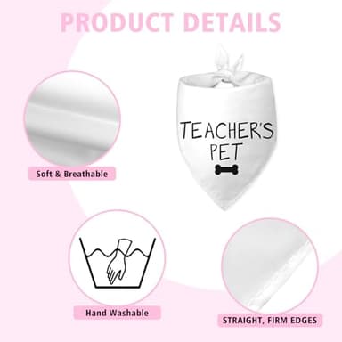 Teacher's Pet Dog Bandana Teacher Dog Bandana Puppy Bandanas Pet Bandanas for Dogs Funny Dog Bandana Teachers Day Photo Prop Pet Scarf Accessories for Pet Dog Lovers Gifts - Image 6