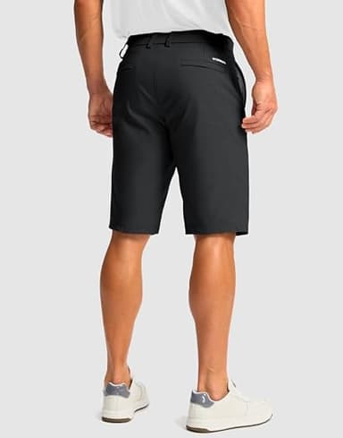 Men's Golf Shorts with 5 Pockets 11" Inseam Stretch Quick Dry Casual Work Dress Shorts for Men(Black,36) - Image 2