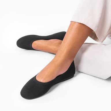 DREAM PAIRS Ballet Flats Shoes for Women, Foldable Knit Women's Flats with Arch Support, Comfortable Shoes for Women Dressy Casual Work Office,Size 10,Black,SDFA2423W - Image 6