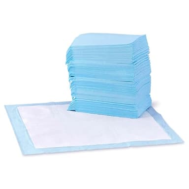 Amazon Basics Dog and Puppy Pee Pads, 5-Layer Leak-Proof Super Absorbent, Quick-Dry Surface, Potty Training, Regular (22x22"), 100 Count, Blue & White - Image 1