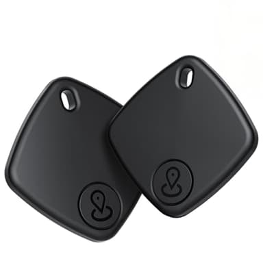 Air Tag (Black) 2-Pack, Bluetooth Tracker Work with Apple Find My (iOS Only), Key Finder and Item Locator Smart Tag with Key Ring/Lanyard, Tracker Tag for Keys/Luggage/Wallet, Replaceable Battery - Image 1