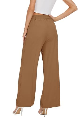 FUNYYZO Women's Wide Leg Pants High Elastic Waisted in The Back Business Work Trousers Long Straight Suit Pants - Image 6